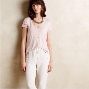 Anthropologie Flowy V-Neck T-Shirt